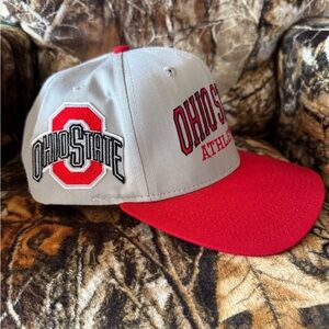 Vintage Ohio State Buckeyes Snapback Hat Red Gray EUC NCAA